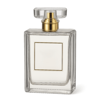 Luxury Perfume Glass Bottle Mockup with Elegant Shape Sharp Details and Subtle Shadows for Branding png