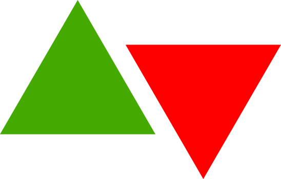 Green arrow graph growing uptrend and red arrow graph downward trend financial business statistics png