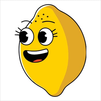 Happy lemon cartoon character . Playful smiling fruit illustration perfect for beverage branding and cheerful food themes. vector