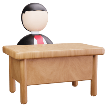 3D Icon Candidate Interview Desk png