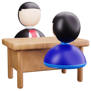 3D Icon Interview Job Discussion Table png