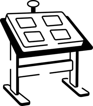A doodle style icon showing smart table vector