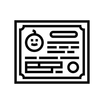 birth certificate line icon illustration vector