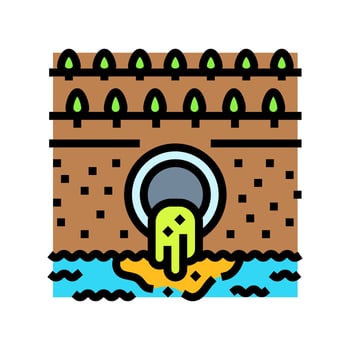 toxic agricultural runoff color icon illustration vector