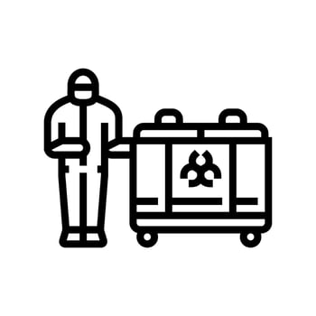 pharmaceutical waste collection line icon illustration vector