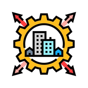 infrastructure expansion color icon illustration vector