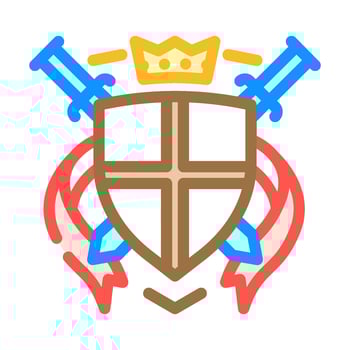 coat arms medieval heraldry color icon illustration vector