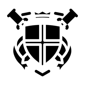 coat arms medieval heraldry glyph icon illustration vector
