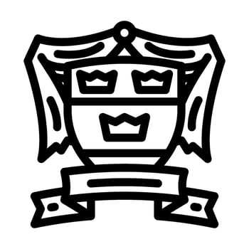 coat arms royal medieval heraldry line icon illustration vector