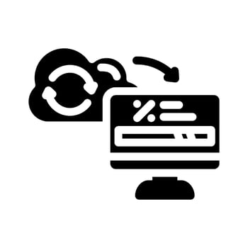 over air updates glyph icon illustration vector