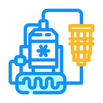 cryogenic cooling system quantum computer color icon illustration vector