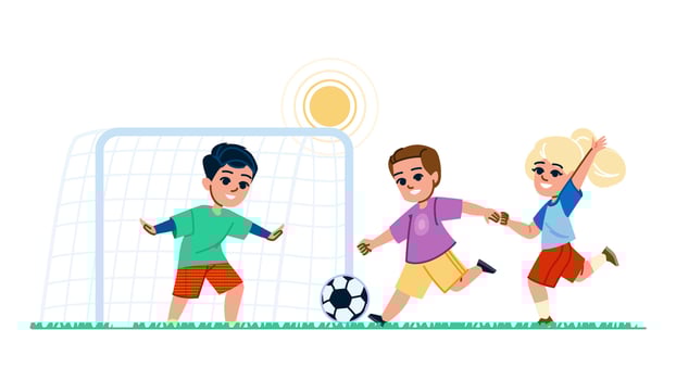 fun playing sports hobby kid vector