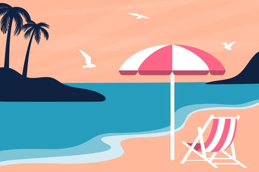 ocean beach scene vector