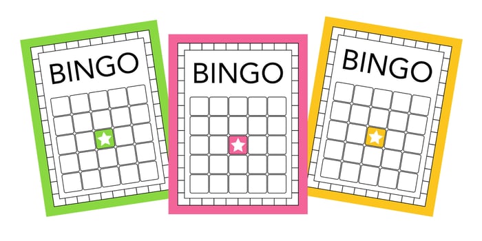 Blank keno cards and empty bingo sheets for gambling games. No numbers on templates. Lotto betting ticket set for casino visuals, lottery promotions and entertainment-themed illustrations. vector