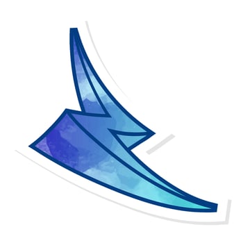 Hand drawn thunder graphic with blue color scheme and design vector