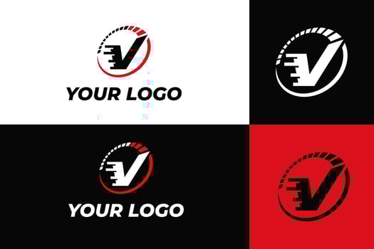 Modern V Letter Motion Logo Design vector
