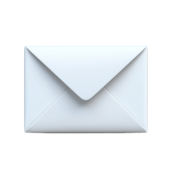 White envelope mail communication postal service stationery item isolated on transparent background png