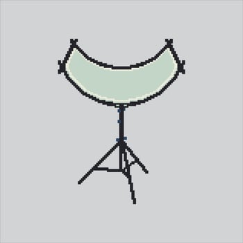 Pixel art photography reflector on stand vector
