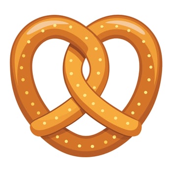 A pretzel is shown in the shape of a heart vector
