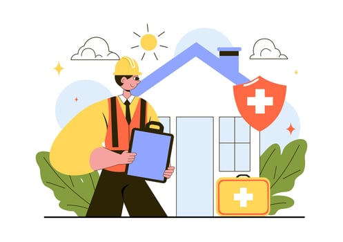 Construction worker with safety equipment vector