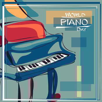 World Piano Day concept design, March the 29th. Poster, card, inventation for a holiday of music, musical festival, music day, classical music or jazz festival vector