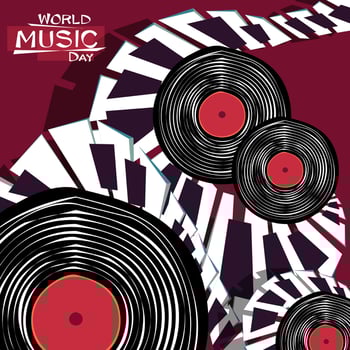 World Music Day concept design, June 21st. Poster, card, inventation card for a holiday of music, musical festival, piano day, classical music or jazz festival vector