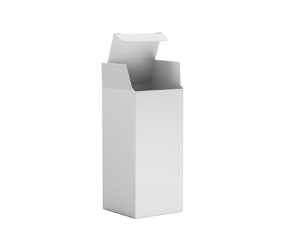 A open top cardboard box with a partially lifted lid for packaging and product mockups. 3d Illustration png