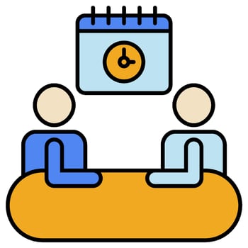 Meeting Time and Date icon isolated on white vector