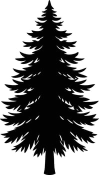 Silhouette of a Tall Evergreen Pine Tree Classic Forest Nature Illustration christmas tree silhouette vector