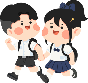 School Two school children holding hands and walking png