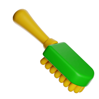 3d cleaning brush icon with transparent background, perfect for hygiene projects png
