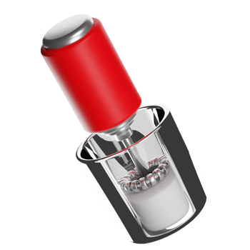 Portable milk frother creating foam in glass cup with transparent background png
