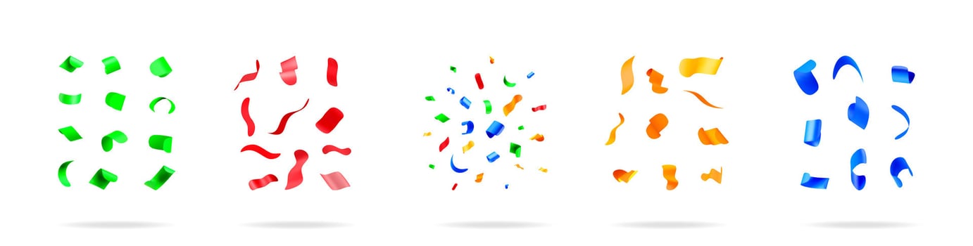 Colorful confetti pieces for celebrations vector