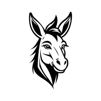 A long-faced glyph icon of donkey mascot head vector