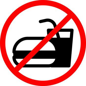 No fast food sign. No fast food Sign Label Symbol. No Food Or Drink sign. no fast foods silhouette. prohibited food sign png