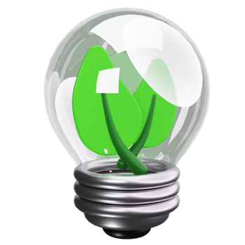 3D Icon Green Light Bulb png