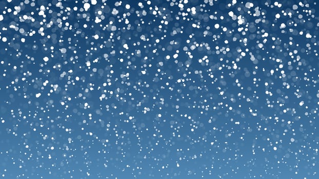 Winter night snowing illustration on blue background vector