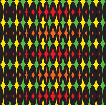 Four Pointed Star Jamaica Color Repeat Pattern Background Wallpaper vector