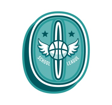 Varsity sport patch basketball league, school team vector