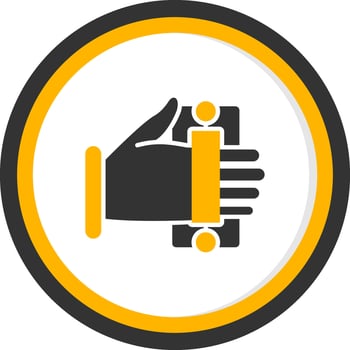 Hanging Hand Straps for Standing Glyph Two Color Circle vector