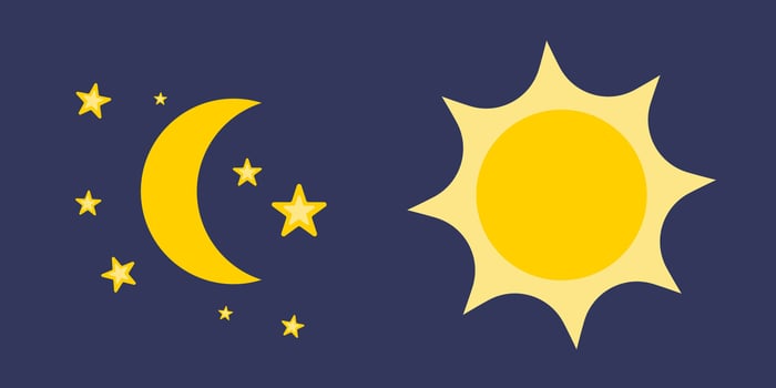 Simple flat icon sun and moon vector