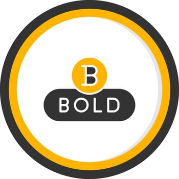 Bold Text Button Glyph Two Color Circle vector