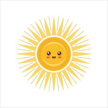 Adorable Sun Character Radiating Warmth and Happiness a Cheerful and Sunny Illustration Perfect for a Bright Day vector