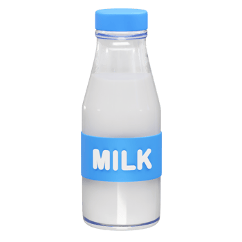 Milk bottle icon 3d rendering illustration png