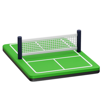 Badminton court icon 3d rendering illustration png