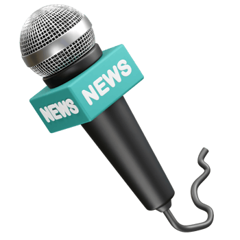 Microphone for News and Reporting icon 3d rendering illustration png