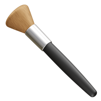 makeup brush for applying powder and cosmetics to the face icon 3d rendering illustration png