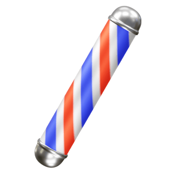 Classic Barber Pole Sign icon 3d. Barber style pole icon 3d rendering illustration png