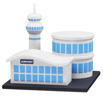 Airport icon 3d rendering Illustration png