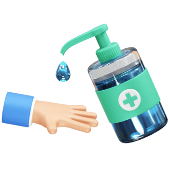 Hand Sanitizer Dispenser with Hand icon 3d rendering illustration png
